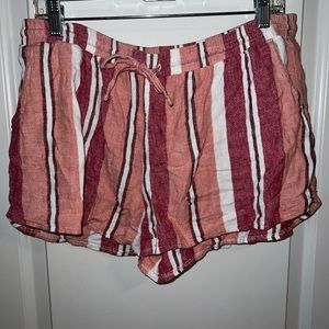 Pink stripped linen short from Target